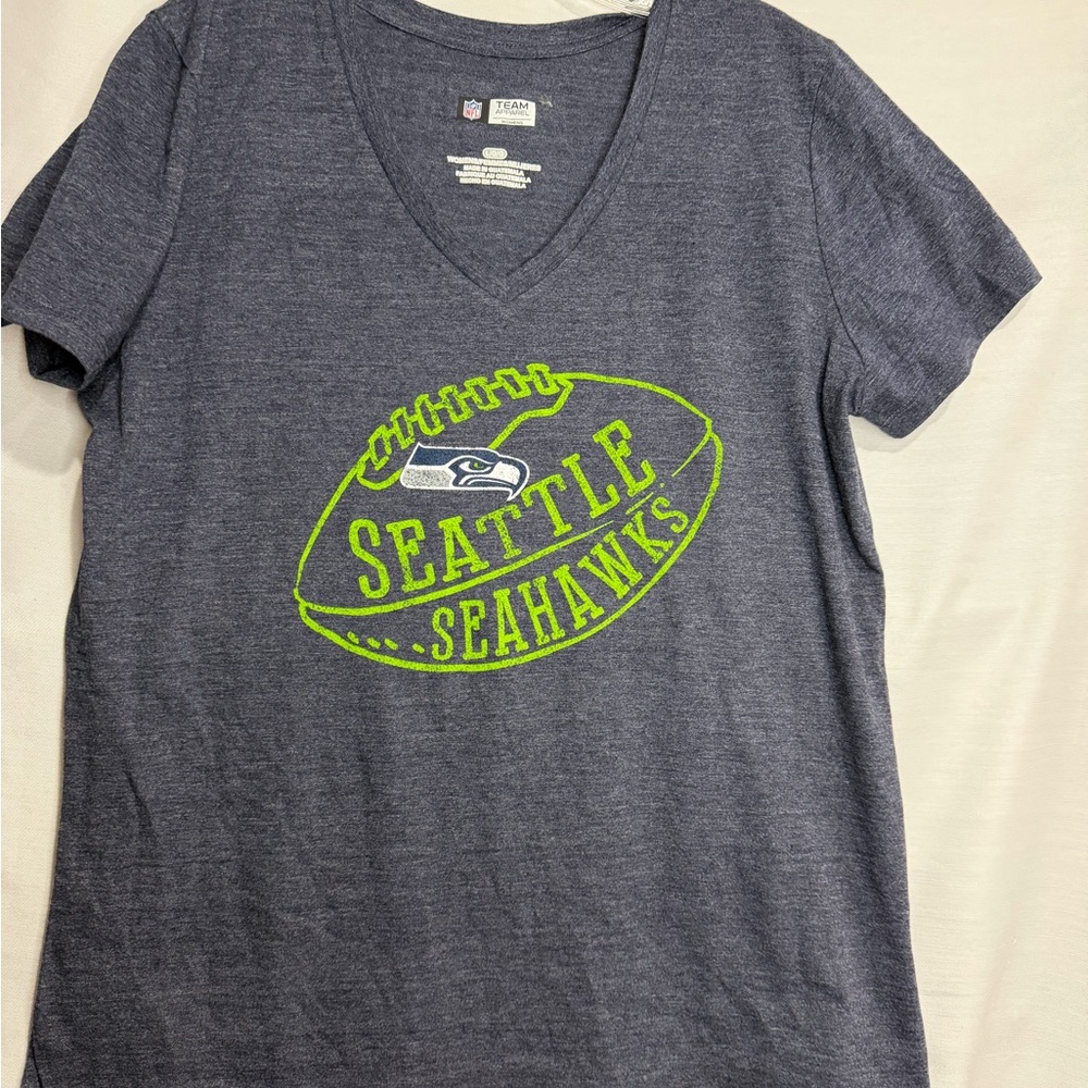 NFL Team Apparel Women's Seattle Seahawks V-Neck Shirt